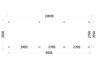 Buitenverblijf Siena 1000x350x250cm (bxdxh)