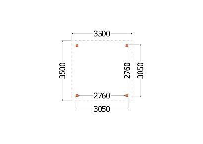 Buitenverblijf Siena 350x350x250cm (bxdxh)