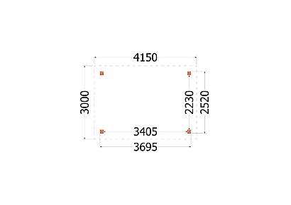 Buitenverblijf Siena 415x300x250cm (bxdxh)