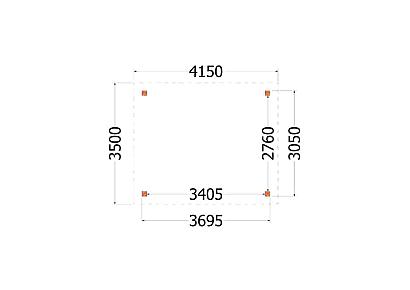 Buitenverblijf Siena 415x350x250cm (bxdxh)