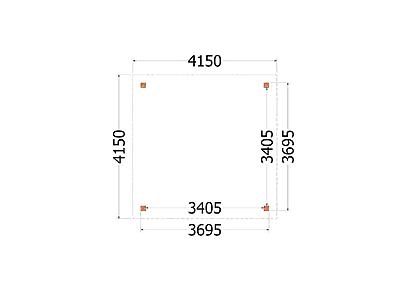 Buitenverblijf Siena 415x415x250cm (bxdxh)