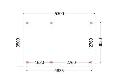 Buitenverblijf Siena 530x350x250cm (bxdxh)