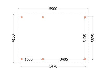 Buitenverblijf Siena 590x415x250cm (bxdxh)