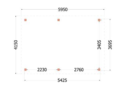 Buitenverblijf Siena 595x415x250cm (bxdxh)