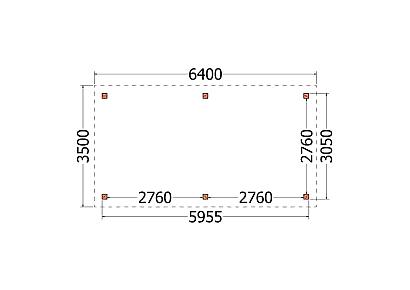 Buitenverblijf Siena 640x350x250cm (bxdxh)
