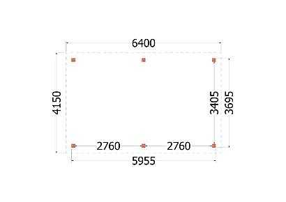 Buitenverblijf Siena 640x415x250cm (bxdxh)