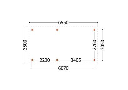 Buitenverblijf Siena 655x350x250cm (bxdxh)