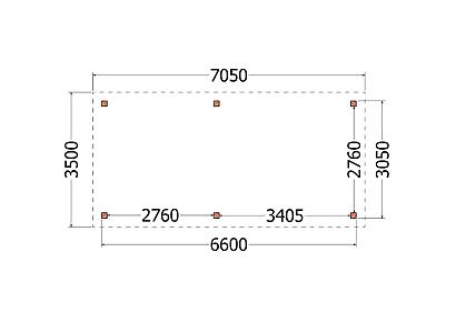 Buitenverblijf Siena 705x350x250cm (bxdxh)