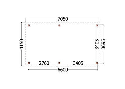 Buitenverblijf Siena 705x415x250cm (bxdxh)