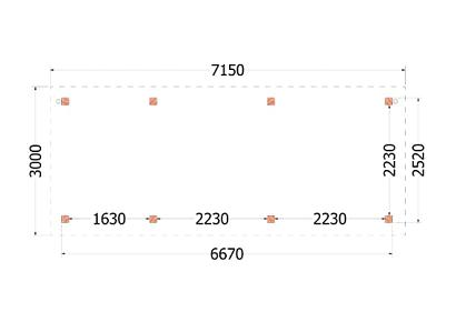 Buitenverblijf Siena 715x300x250cm (bxdxh)