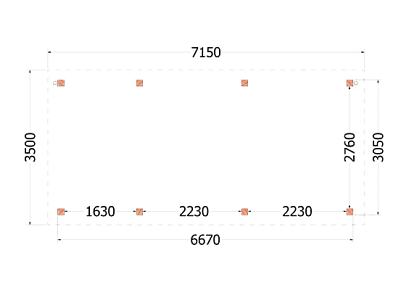 Buitenverblijf Siena 715x350x250cm (bxdxh)
