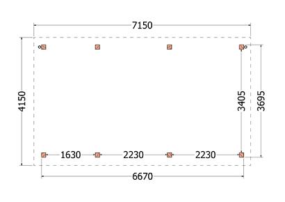 Buitenverblijf Siena 715x415x250cm (bxdxh)