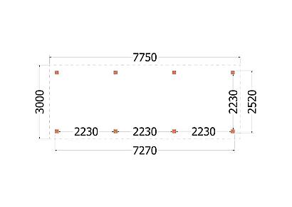 Buitenverblijf Siena 770x300x250cm (bxdxh)