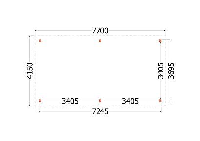 Buitenverblijf Siena 770x415x250cm (bxdxh)