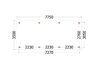 Buitenverblijf Siena 775x350x250cm (bxdxh)