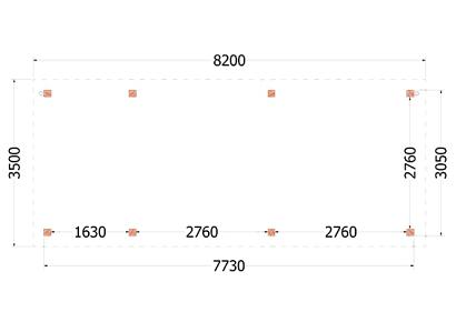 Buitenverblijf Siena 820x350x250cm (bxdxh)