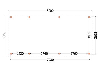 Buitenverblijf Siena 820x415x250cm (bxdxh)