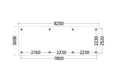 Buitenverblijf Siena 825x300x250cm (bxdxh)