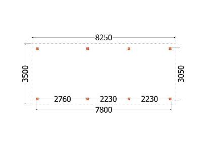 Buitenverblijf Siena 825x350x250cm (bxdxh)