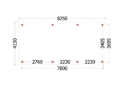 Buitenverblijf Siena 825x415x250cm (bxdxh)