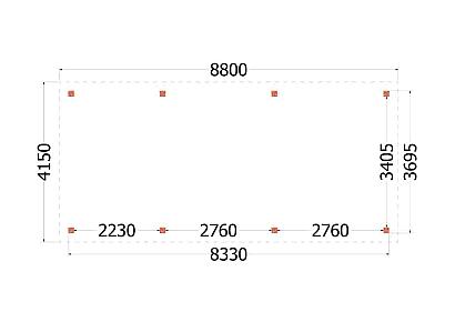 Buitenverblijf Siena 880x415x250cm (bxdxh)