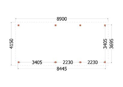Buitenverblijf Siena 890x415x250cm (bxdxh)