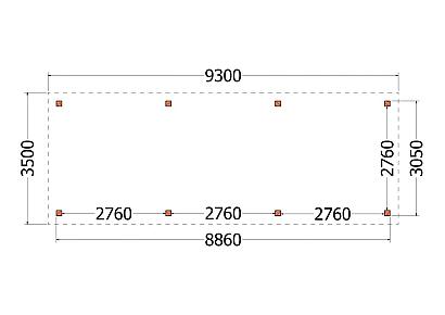 Buitenverblijf Siena 930x350x250cm (bxdxh)