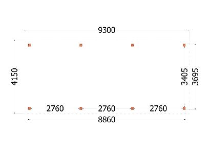 Buitenverblijf Siena 930x415x250cm (bxdxh)