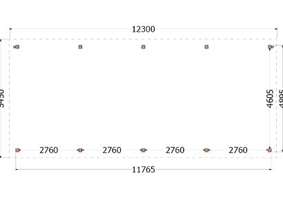 Buitenverblijf Toscane 1230x545x260cm (bxdxh)
