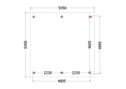 Buitenverblijf Toscane 545x545x260cm (bxdxh)