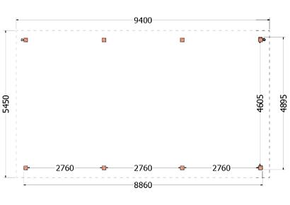 Buitenverblijf Toscane 940x545x260cm (bxdxh)