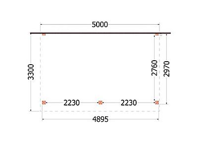 Aanbouwveranda Ancona 500x330x260cm (bxdxh)