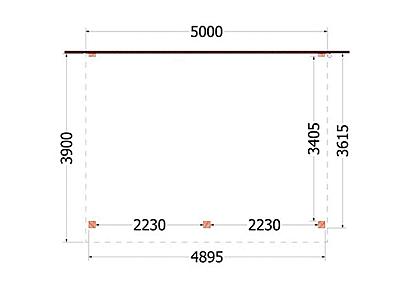 Aanbouwveranda Ancona 500x390x260cm (bxdxh)