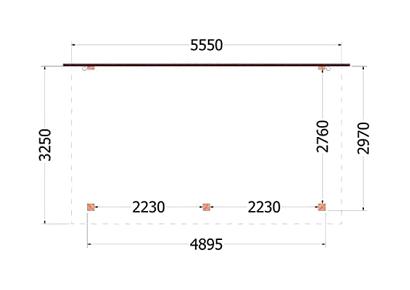 Aanbouwveranda Lucca 555x325x260cm (bxdxh)