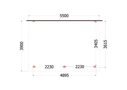 Aanbouwveranda Lucca 555x390x260cm (bxdxh)