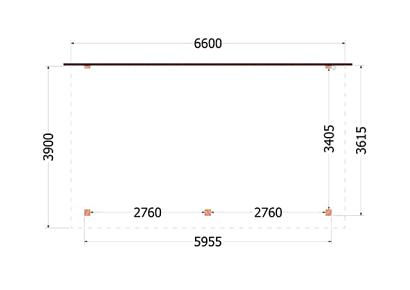 Aanbouwveranda Lucca 660x390x260cm (bxdxh)