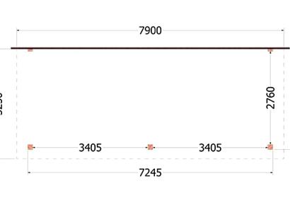 Aanbouwveranda Lucca 790x325x260cm (bxdxh)