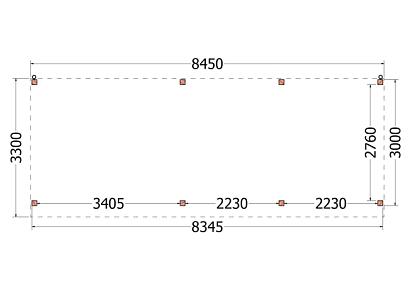 Buitenverblijf Casa 845x330x260cm (bxdxh)
