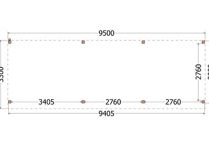 Buitenverblijf Casa 950x330x260cm (bxdxh)