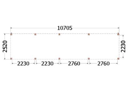 Buitenverblijf Palermo 1075x255x245cm (bxdxh)