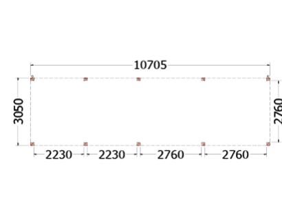 Buitenverblijf Palermo 1075x310x245cm (bxdxh)