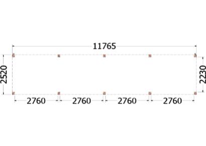 Buitenverblijf Palermo 1180x255x245cm (bxdxh)