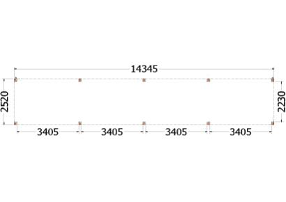 Buitenverblijf Palermo 1435x255x245cm (bxdxh)