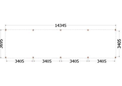 Buitenverblijf Palermo 1435x370x245cm (bxdxh)
