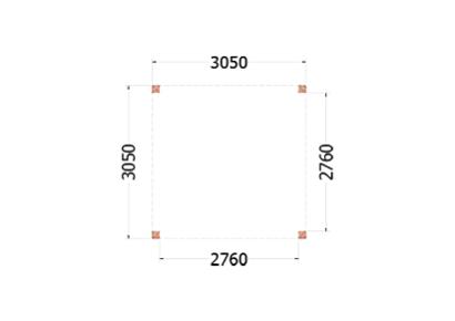 Buitenverblijf Palermo 310x310x245cm (bxdxh)