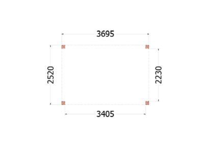 Buitenverblijf Palermo 370x255x245cm (bxdxh)