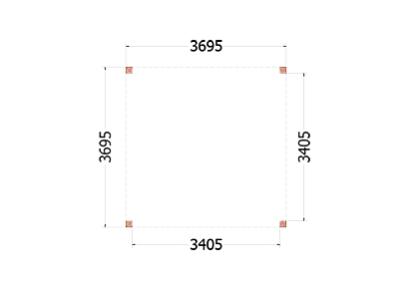 Buitenverblijf Palermo 370x370x245cm (bxdxh)