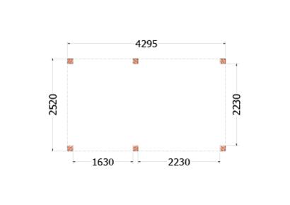 Buitenverblijf Palermo 430x255x245cm (bxdxh)