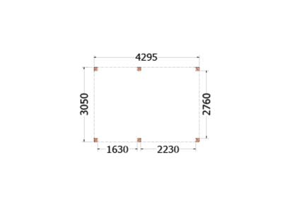 Buitenverblijf Palermo 430x310x245cm (bxdxh)