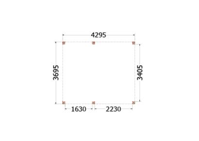 Buitenverblijf Palermo 430x370x245cm (bxdxh)